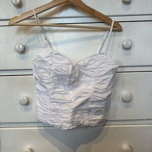 Abercrombie & Fitch White Ruched Camisole